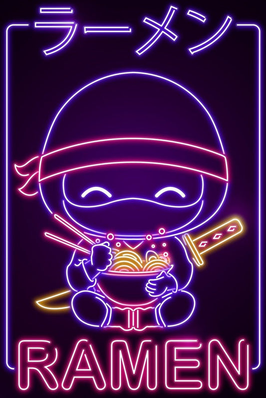 Neon Ramen Ninja Plexi Glass Wall Art - Donnie Art - V1Tech