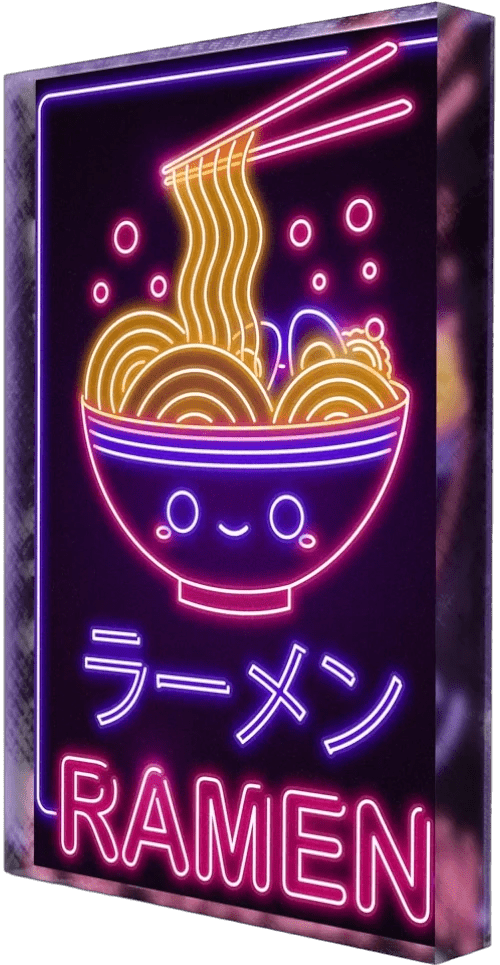 Neon Ramen Plexi Glass Desk Art - Donnie Art - V1Tech