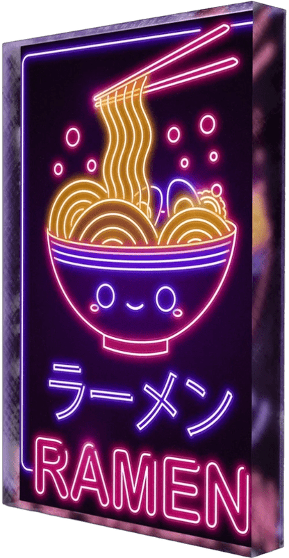 Neon Ramen Plexi Glass Desk Art - Donnie Art - V1Tech