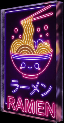 Neon Ramen Plexi Glass Desk Art