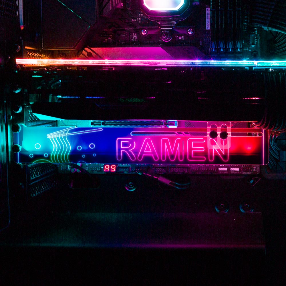 Neon Ramen RGB GPU Support Bracket - Donnie Art - V1Tech