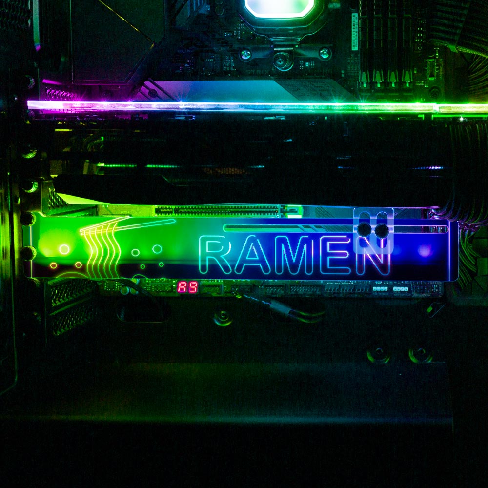 Neon Ramen RGB GPU Support Bracket - Donnie Art - V1Tech