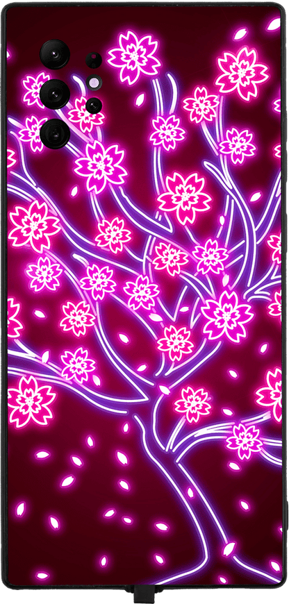 Neon Sakura Tree RGB LED Protective Phone Case for iPhone and Samsung Models - Donnie Art - V1 Tech