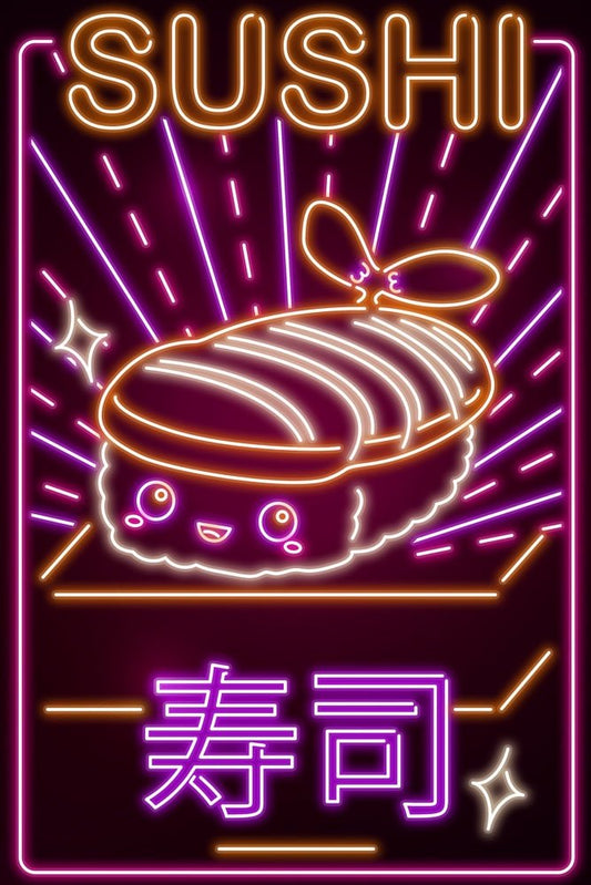 Neon Sushi Plexi Glass Wall Art - Donnie Art - V1Tech