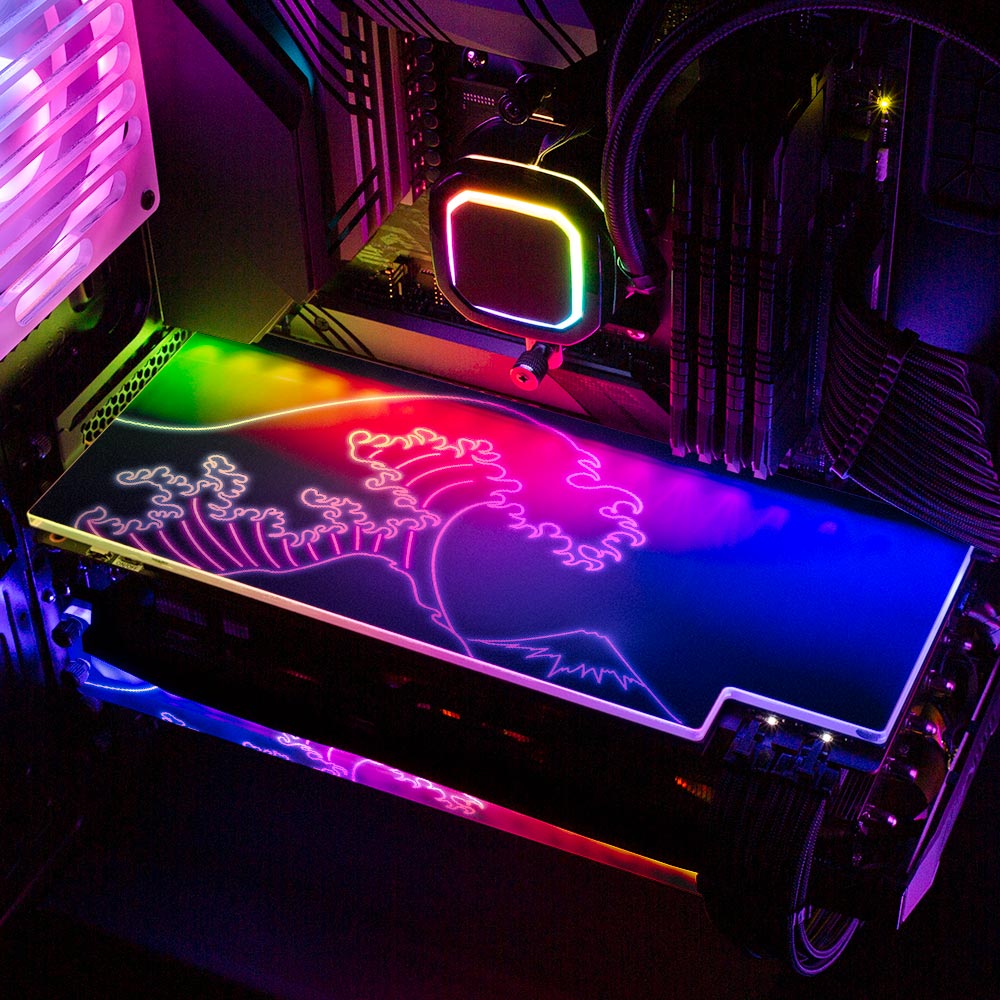 Neon Wave RGB GPU Backplate - Donnie Art - V1Tech