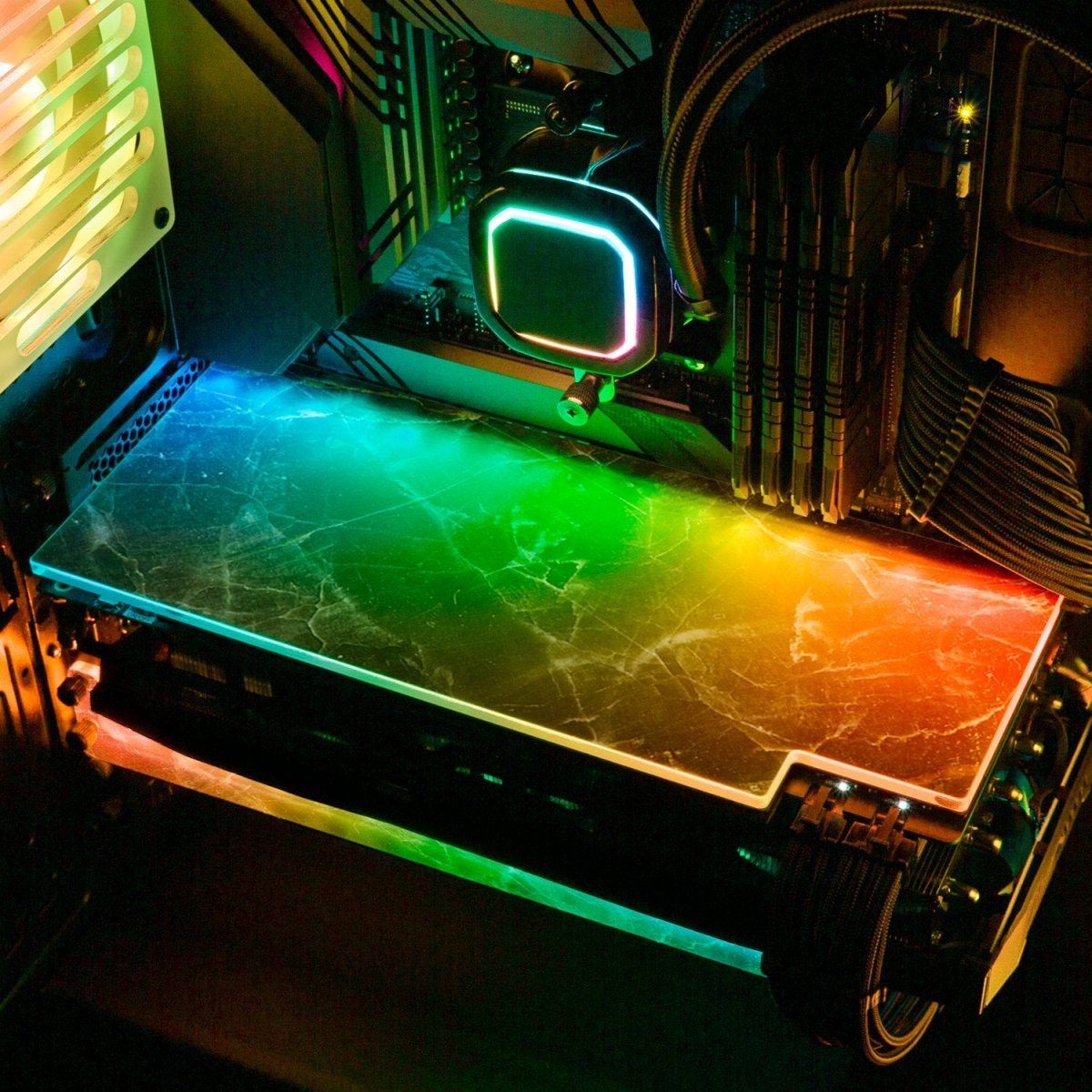 Night Marble RGB GPU Backplate - V1Tech