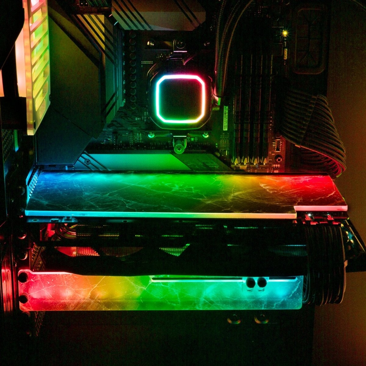 Night Marble RGB GPU Backplate - V1Tech