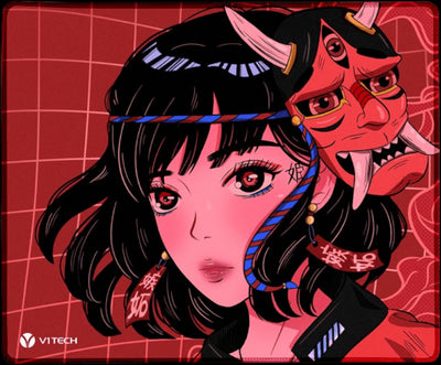 Oni Cyber Girl Medium Mouse Pad