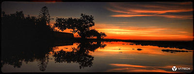 Orange Waves Large Mouse Pad