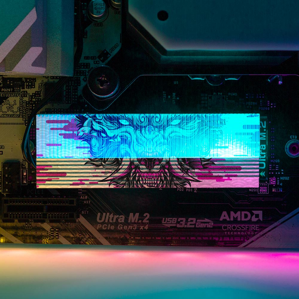 Passion Wolf M.2 Heatsink Cover with ARGB Lighting - Daniele Caruso - V1Tech