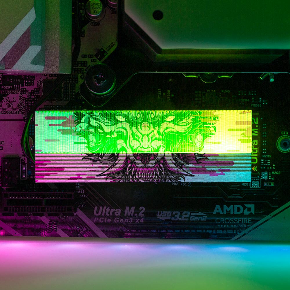 Passion Wolf M.2 Heatsink Cover with ARGB Lighting - Daniele Caruso - V1Tech