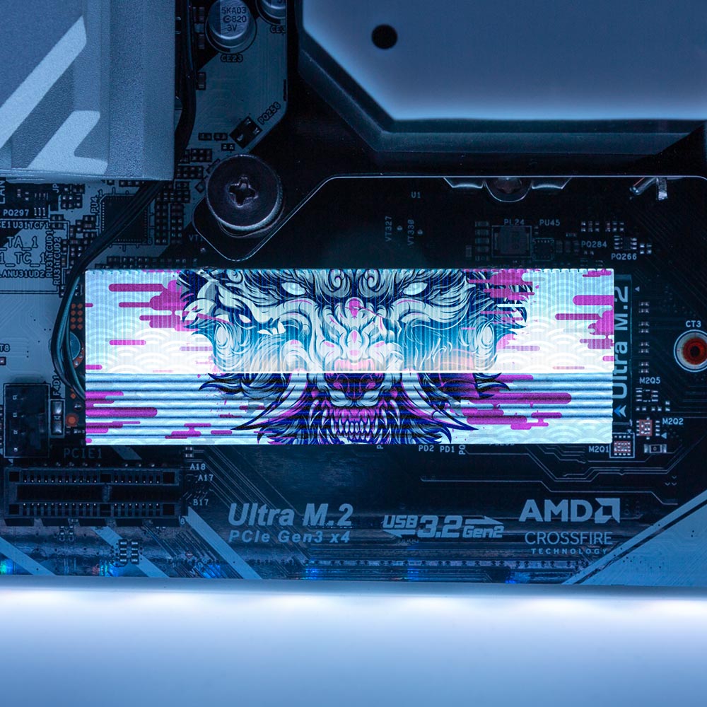 Passion Wolf M.2 Heatsink Cover with ARGB Lighting - Daniele Caruso - V1Tech