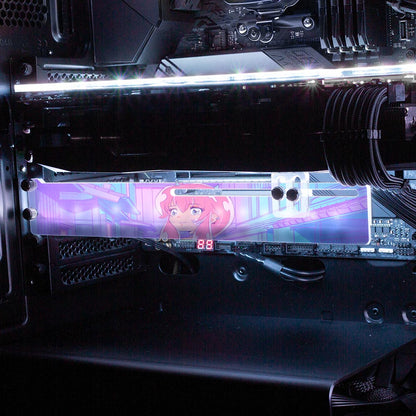 Pink Aesthetic RGB GPU Support Bracket - YacilArt - V1Tech