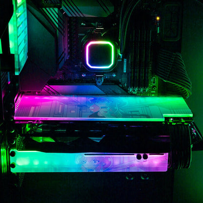 Pink Aesthetic RGB GPU Support Bracket - YacilArt - V1Tech