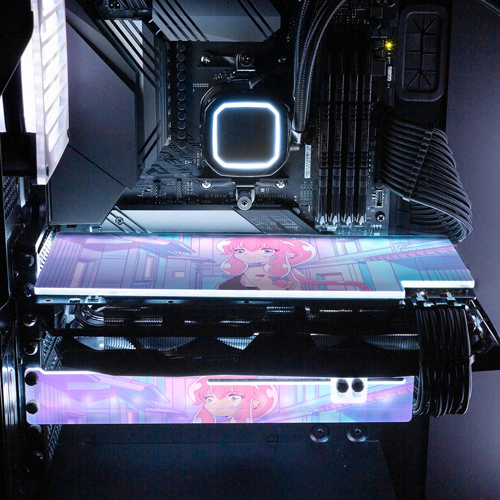 Pink Aesthetic RGB GPU Support Bracket - YacilArt - V1Tech