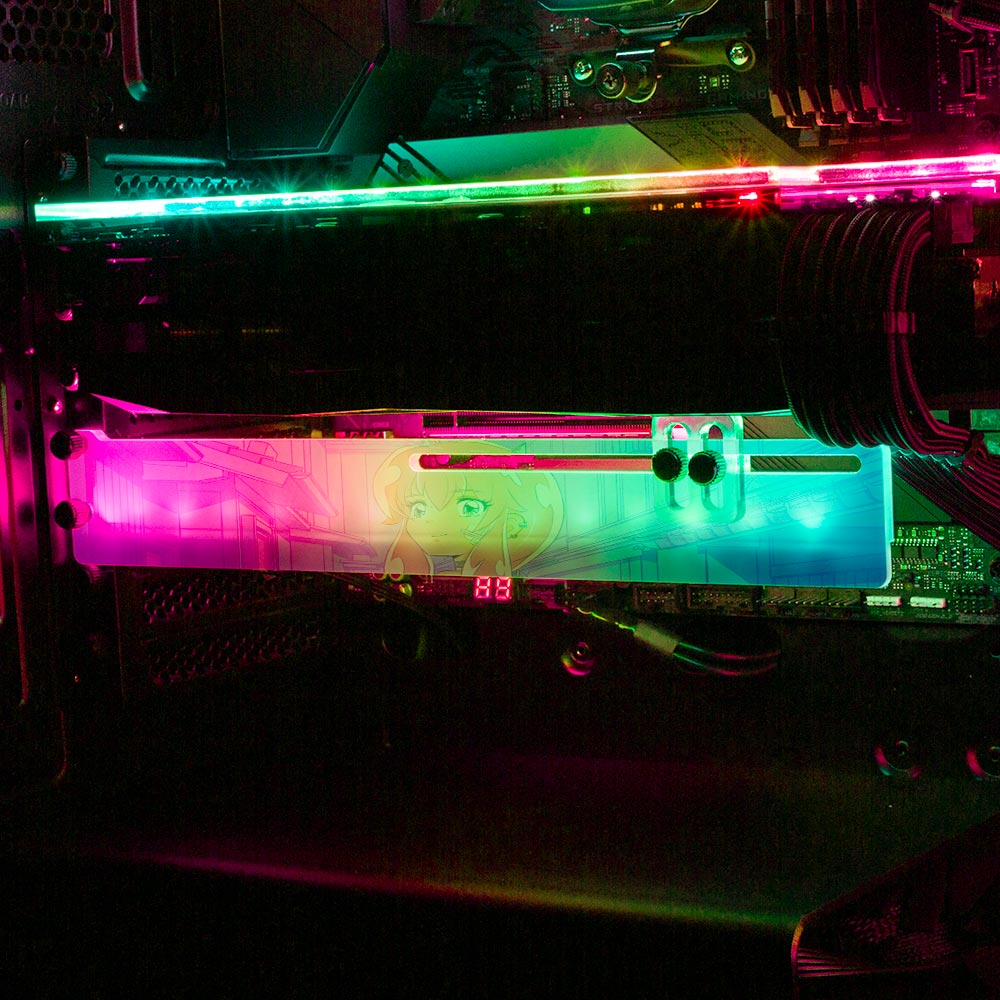 Pink Aesthetic RGB GPU Support Bracket - YacilArt - V1Tech