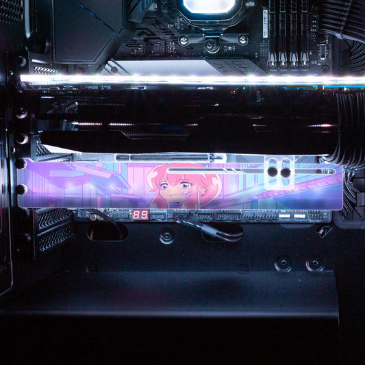 Pink Aesthetic RGB GPU Support Bracket - YacilArt - V1Tech