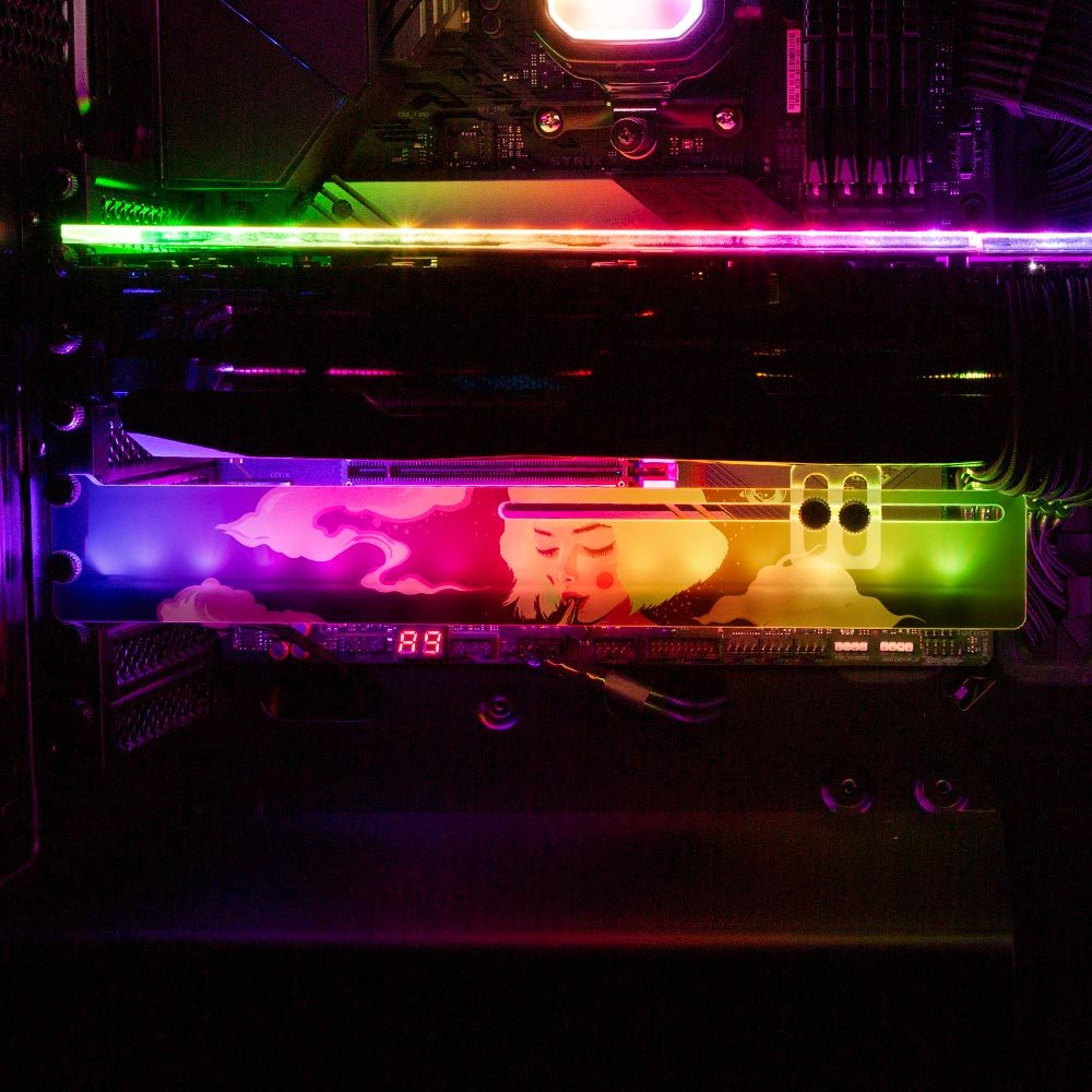 Pizza Geisha RGB GPU Support Bracket - HeyMoonly - V1Tech