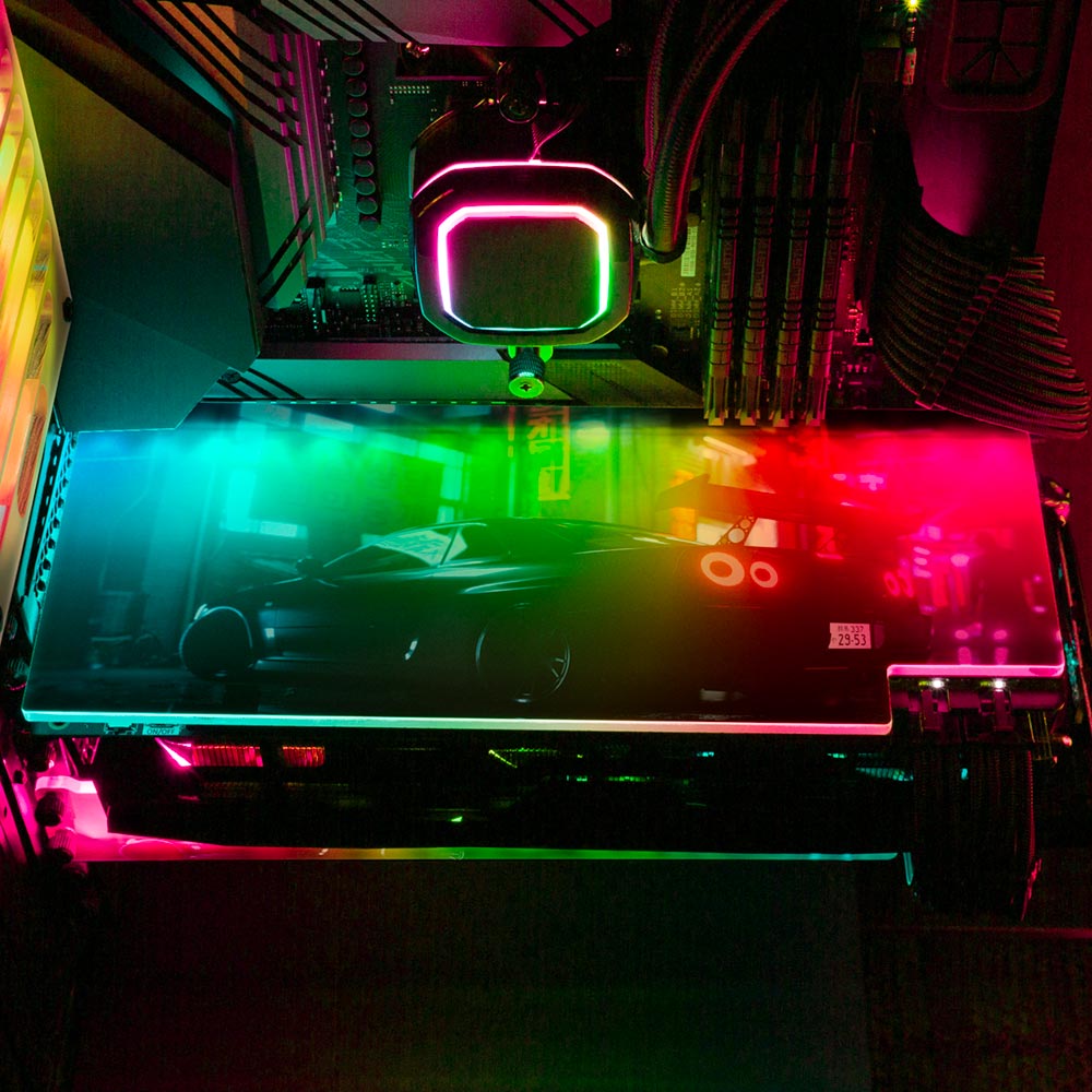 R-34 Skyline RGB GPU Backplate - Skie Graphic Studio - V1Tech