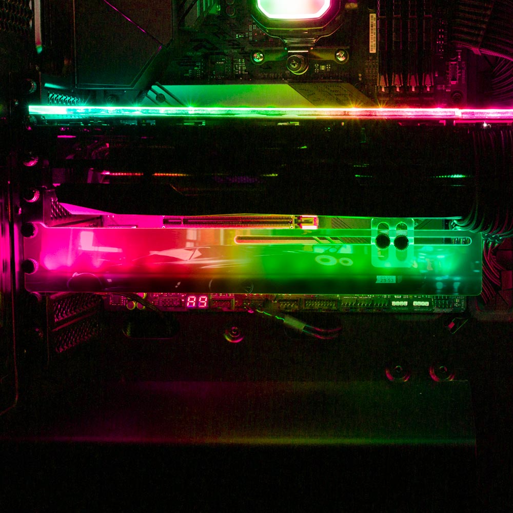 R-34 Skyline RGB GPU Support Bracket - Skie Graphic Studio - V1Tech