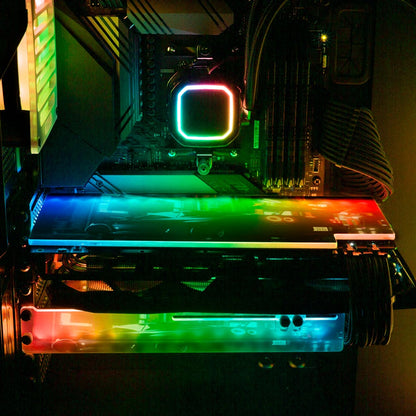 R-34 Skyline RGB GPU Support Bracket - Skie Graphic Studio - V1Tech