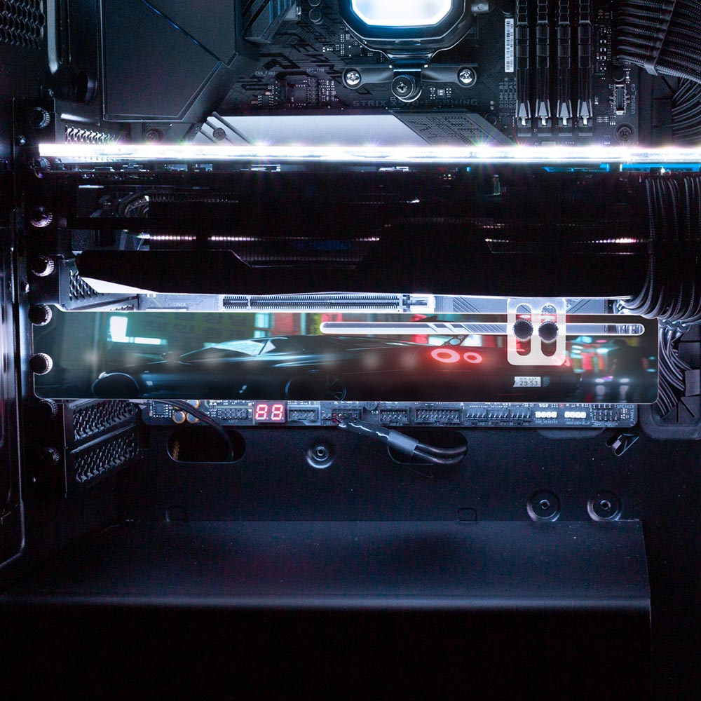 R-34 Skyline RGB GPU Support Bracket - Skie Graphic Studio - V1Tech