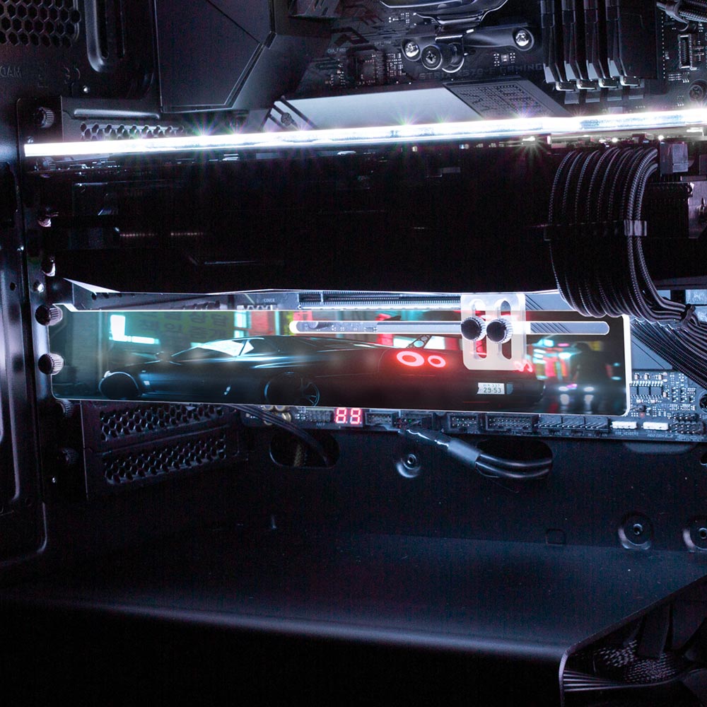 R-34 Skyline RGB GPU Support Bracket - Skie Graphic Studio - V1Tech