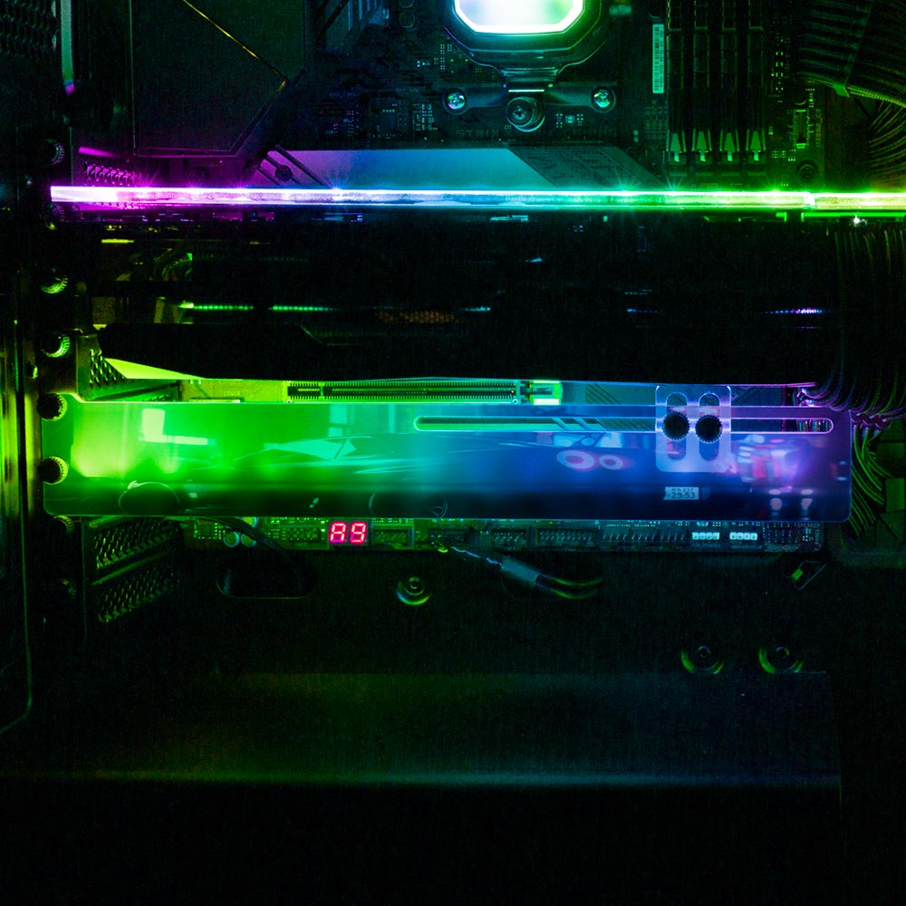 R-34 Skyline RGB GPU Support Bracket - Skie Graphic Studio - V1Tech