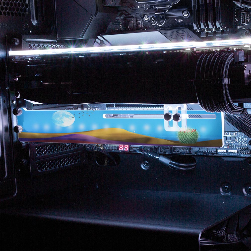 Rainbow Desert RGB GPU Support Bracket - Spectacular.way - V1Tech