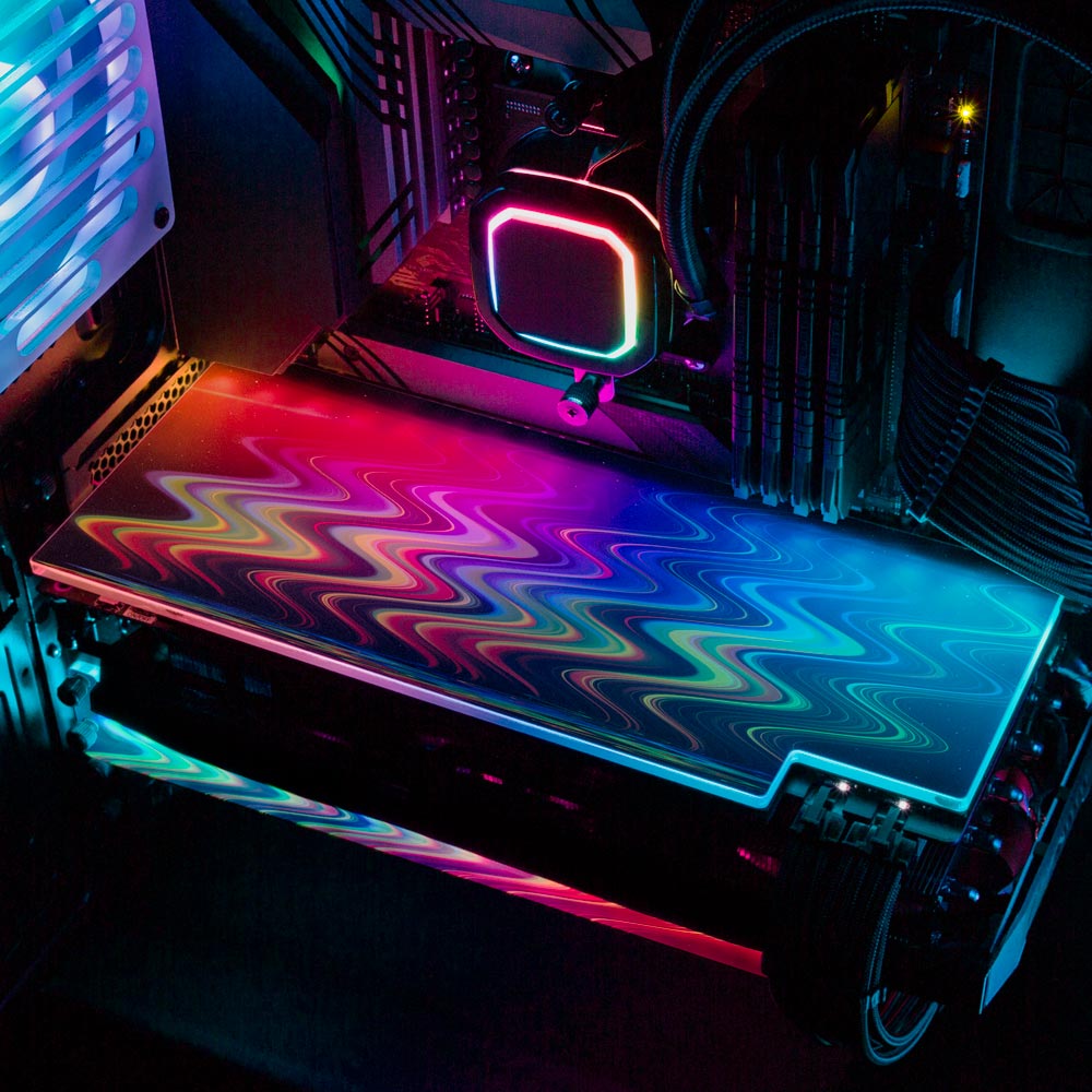 Rainbow Fire Dance RGB GPU Backplate - StellarFire - V1Tech