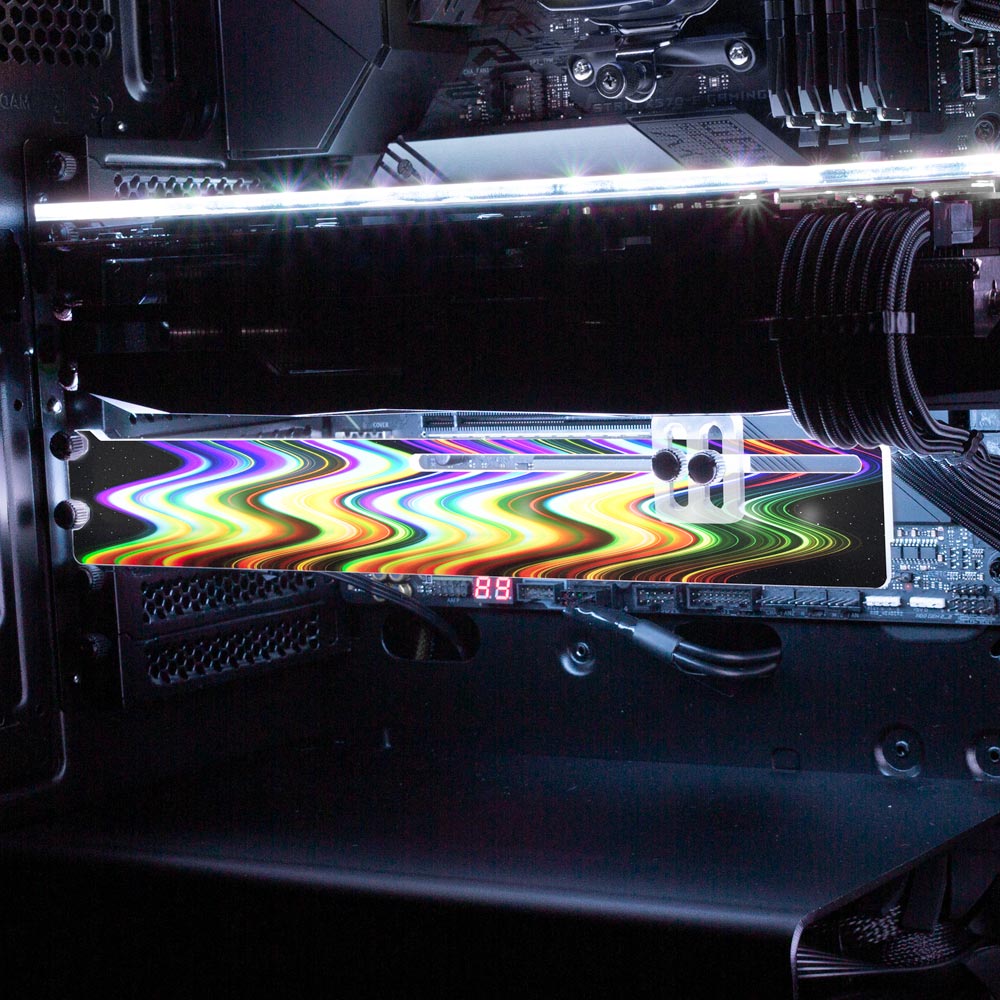 Rainbow Fire Dance RGB GPU Support Bracket - StellarFire - V1Tech