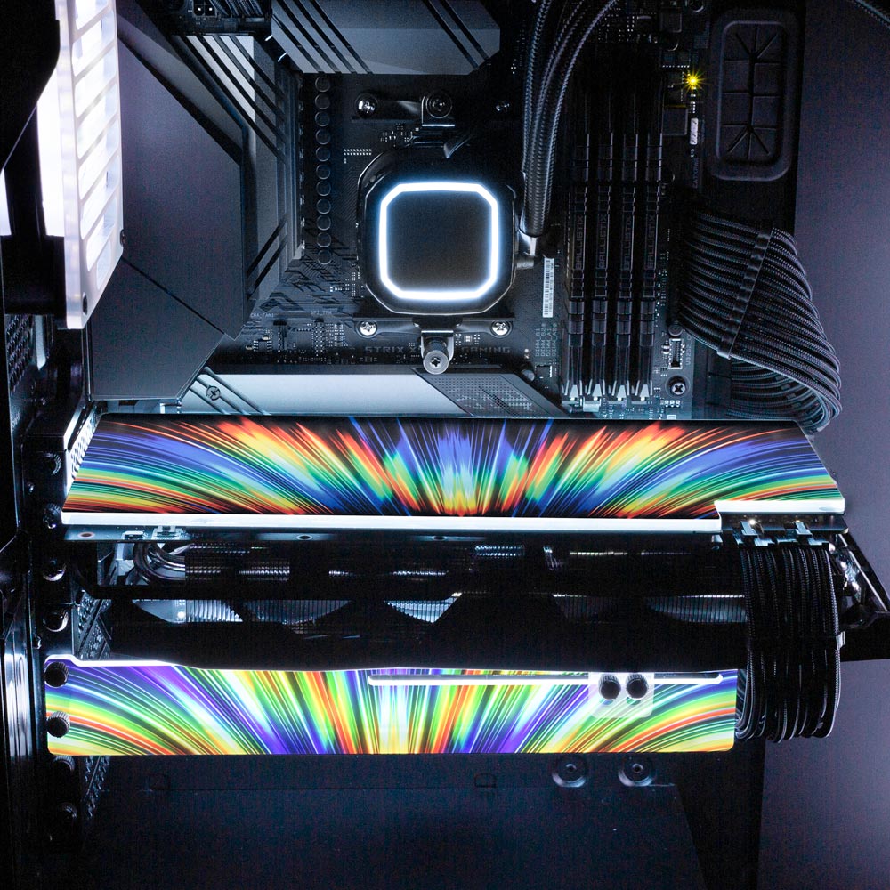 Rainbow Fountain RGB GPU Backplate - StellarFire - V1Tech