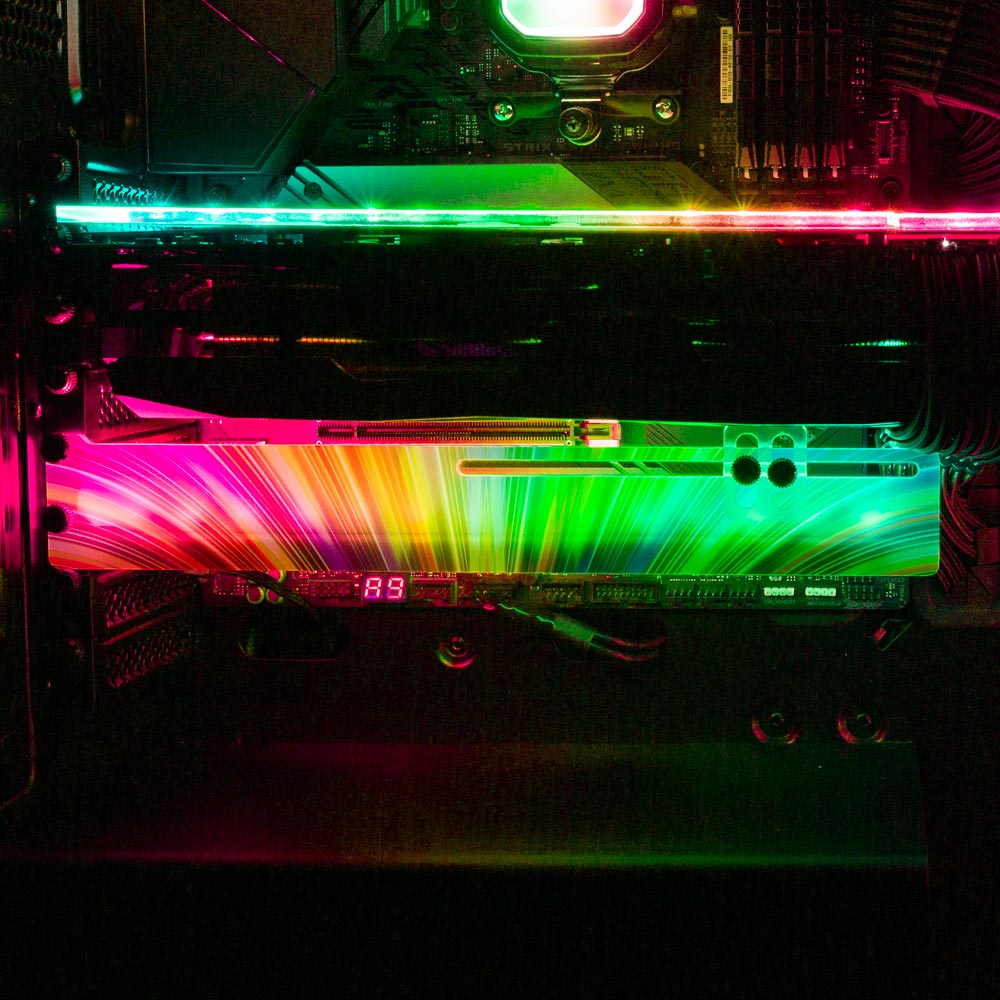 Rainbow Fountain RGB GPU Support Bracket - StellarFire - V1Tech