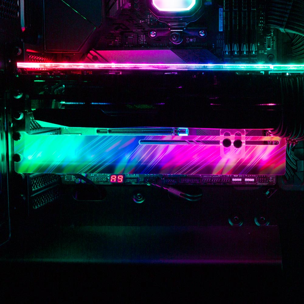 Rainbow March RGB GPU Support Bracket - StellarFire - V1Tech