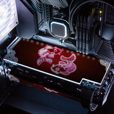 Red Neon Carpe Koi RGB GPU Backplate