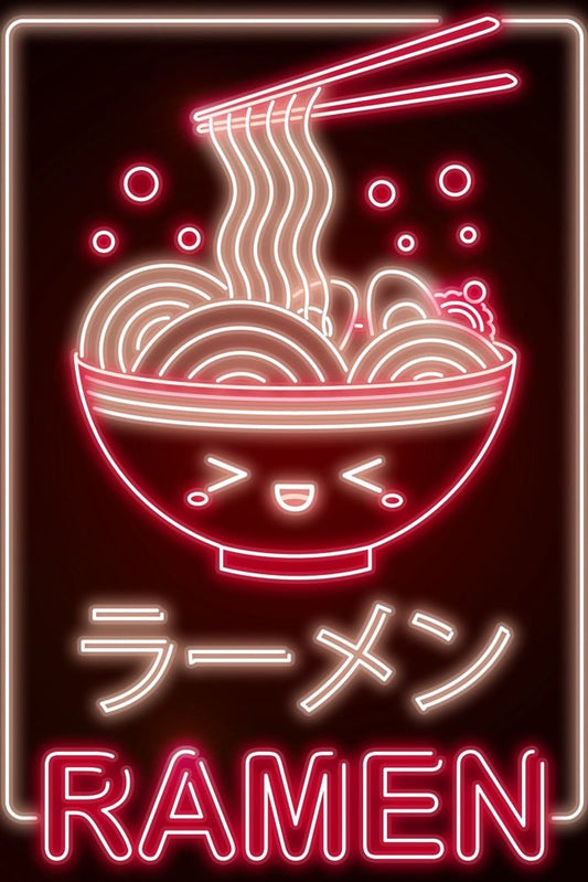 Red Neon Ramen Plexi Glass Wall Art - Donnie Art - V1Tech