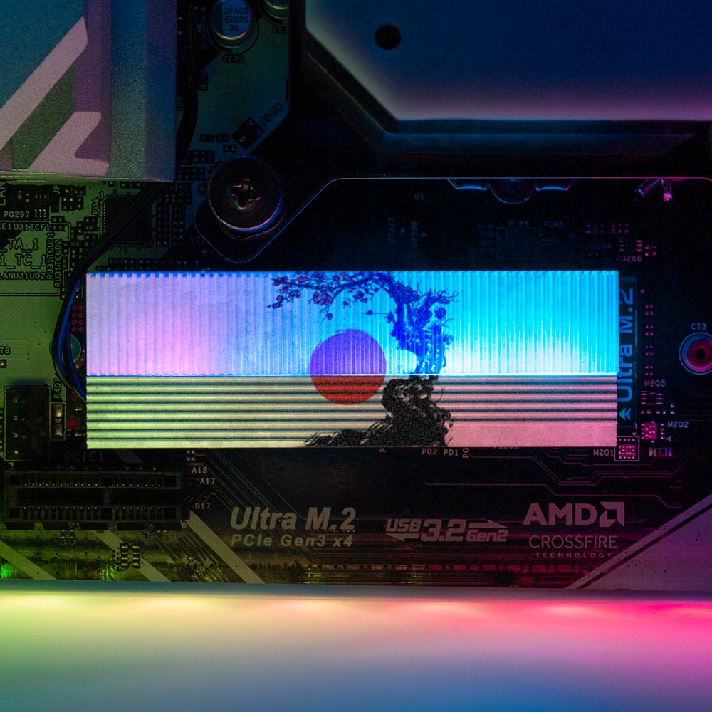 Red Suns M.2 Heatsink Cover with ARGB Lighting - Ddjvigo - V1Tech