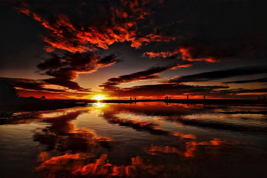 Red Sunset Plexi Glass Wall Art - Ben Mulder Photography - V1Tech