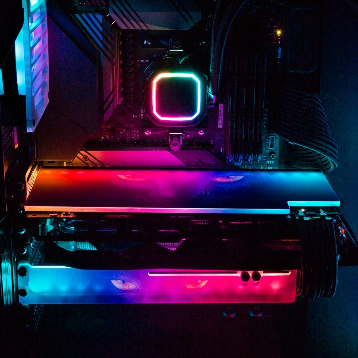 Retro Cat RGB GPU Support Bracket - Ddjvigo - V1Tech