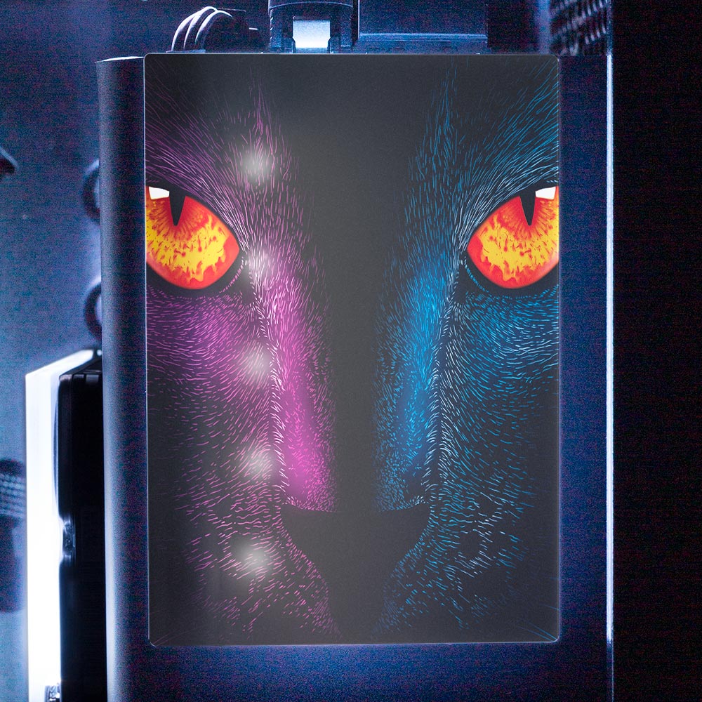 Retro Cat RGB SSD Cover Vertical - Ddjvigo - V1Tech