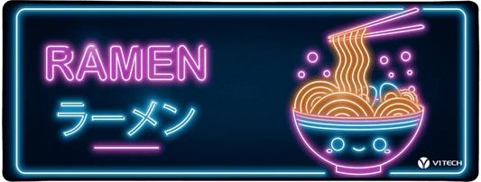 Retro Neon Ramen Large Mouse Pad - Donnie Art - V1Tech