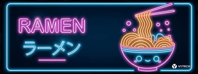 Retro Neon Ramen Large Mouse Pad