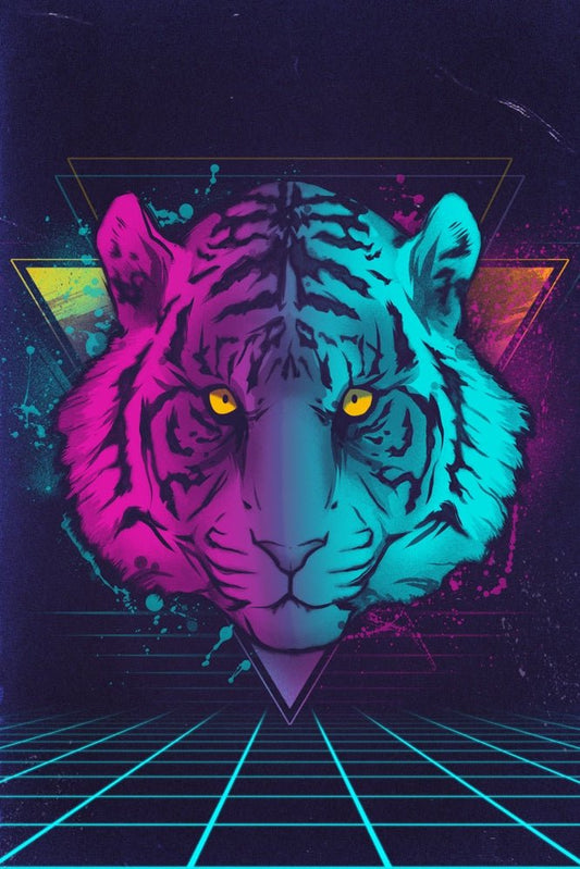 Retro Tiger Plexi Glass Wall Art - Ddjvigo - V1Tech