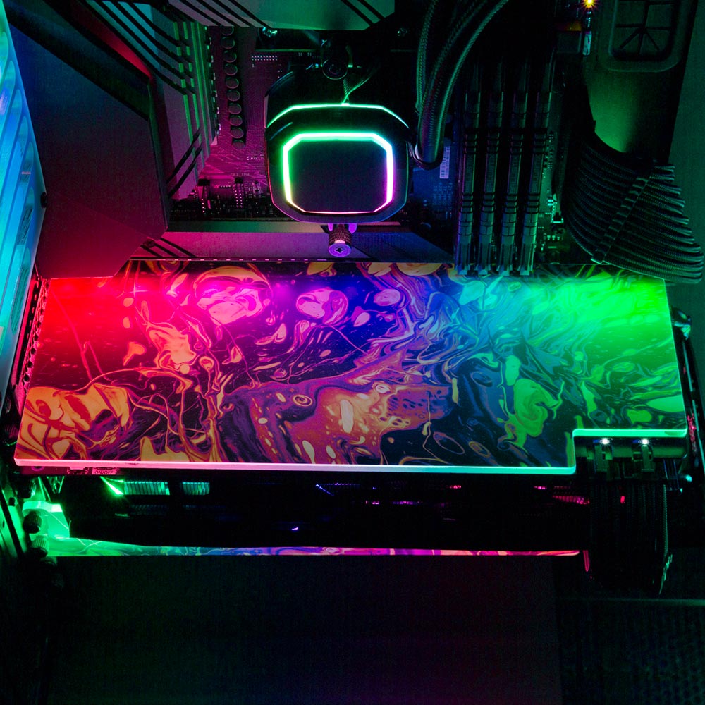 Reverse Running RGB GPU Backplate - Geoglyser - V1Tech