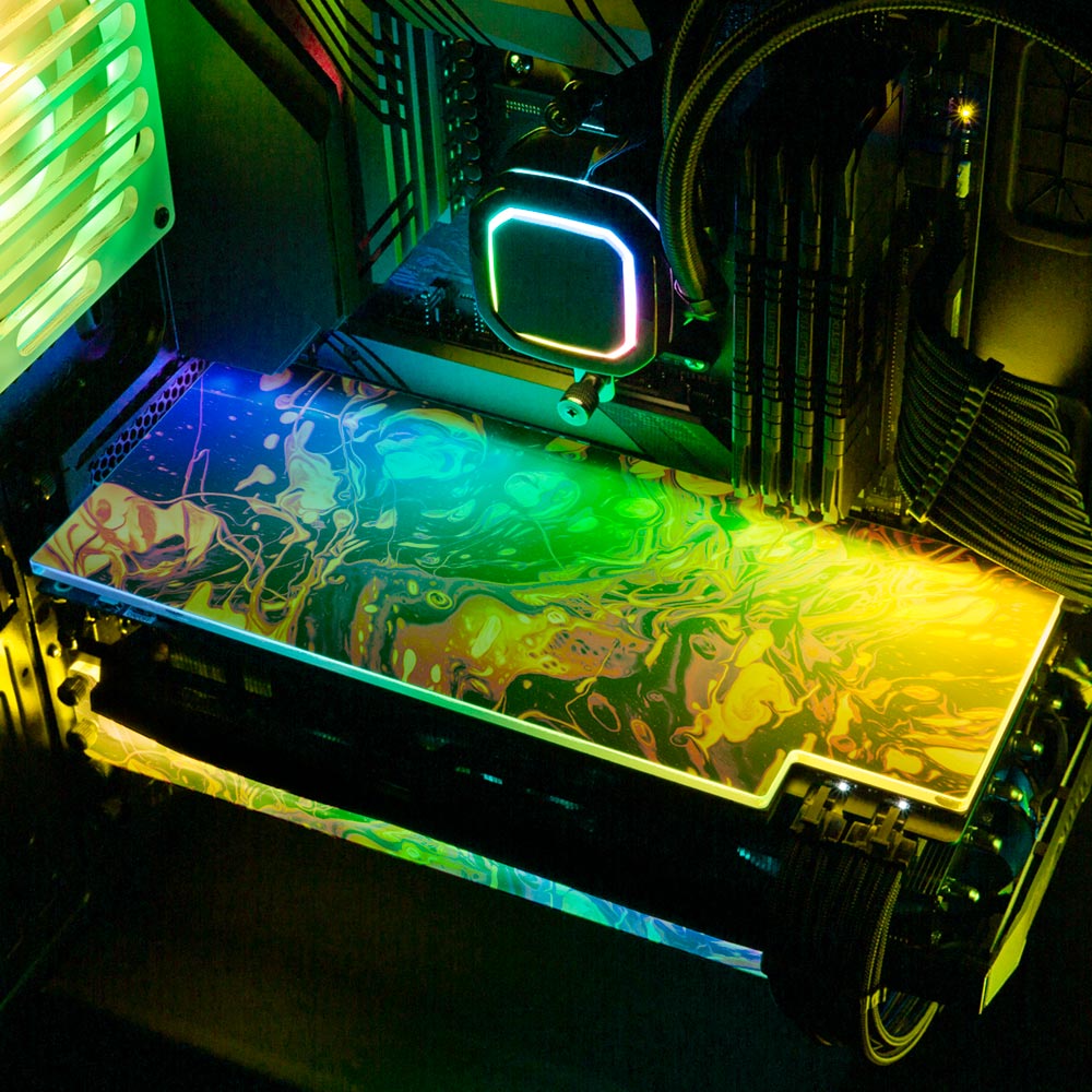 Reverse Running RGB GPU Backplate - Geoglyser - V1Tech