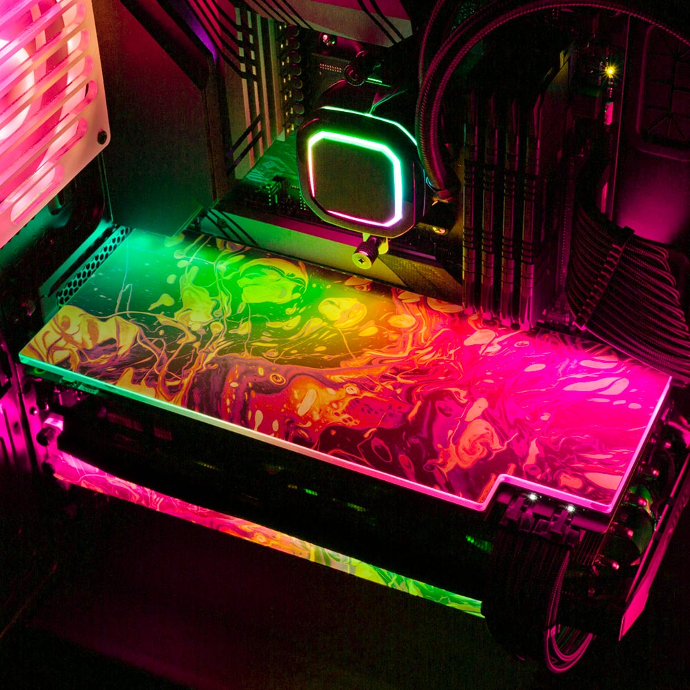 Reverse Running RGB GPU Backplate - Geoglyser - V1Tech