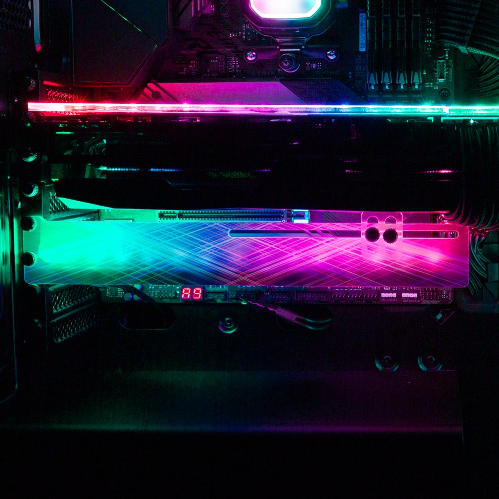 Ruby Emerald Sapphire RGB GPU Support Bracket - StellarFire - V1Tech