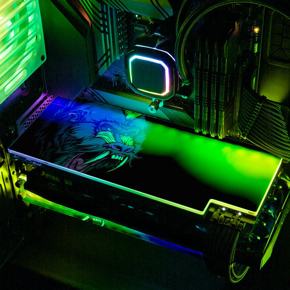 Saru the Green RGB GPU Backplate - Daniele Caruso - V1Tech