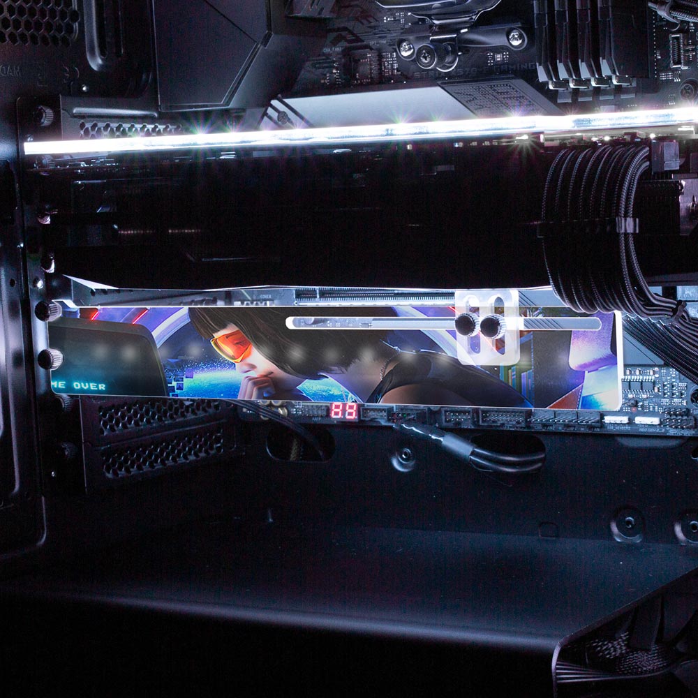 Scifi Anime Girl RGB GPU Support Bracket - Dan Giuz - V1Tech