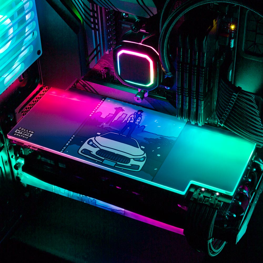 Snow Storm RGB GPU Backplate - Utopia Graphix - V1Tech